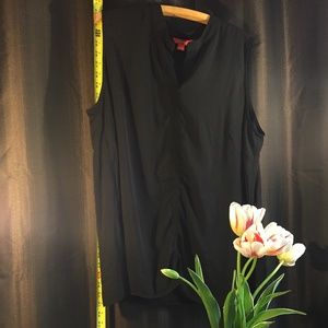 Sheer black sleeveless blouse